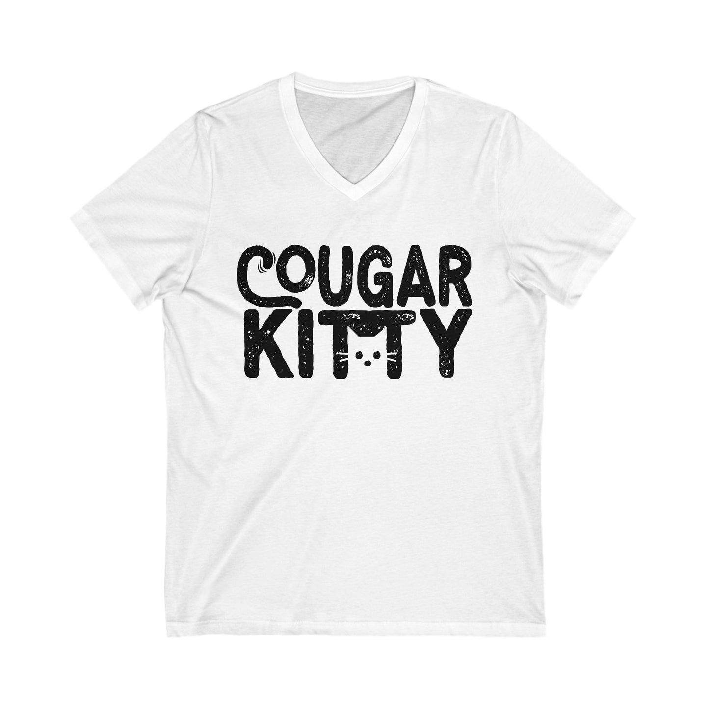 Cougar Kitty | Unisex Short Sleeve V-Neck Tee