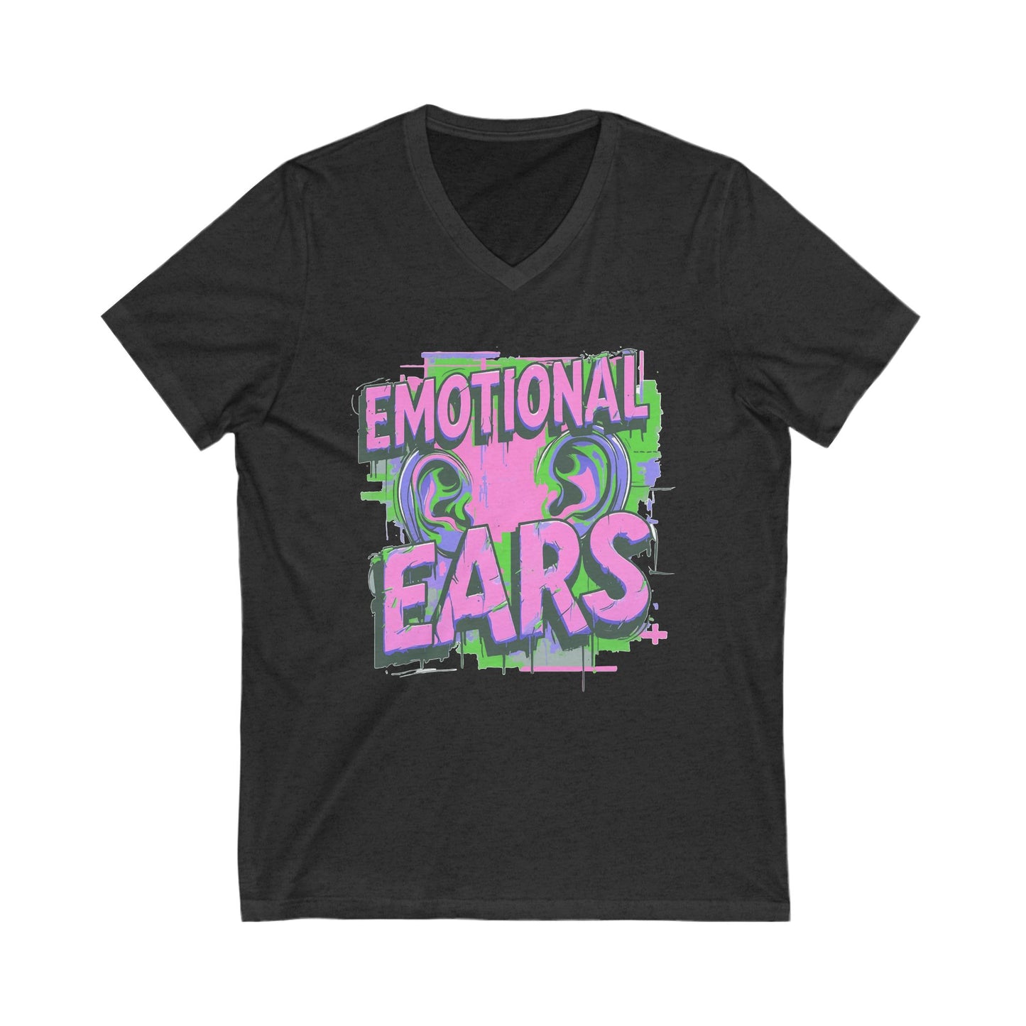 Emotional Ears (Splash) | Unisex Short Sleeve V-Neck Tee