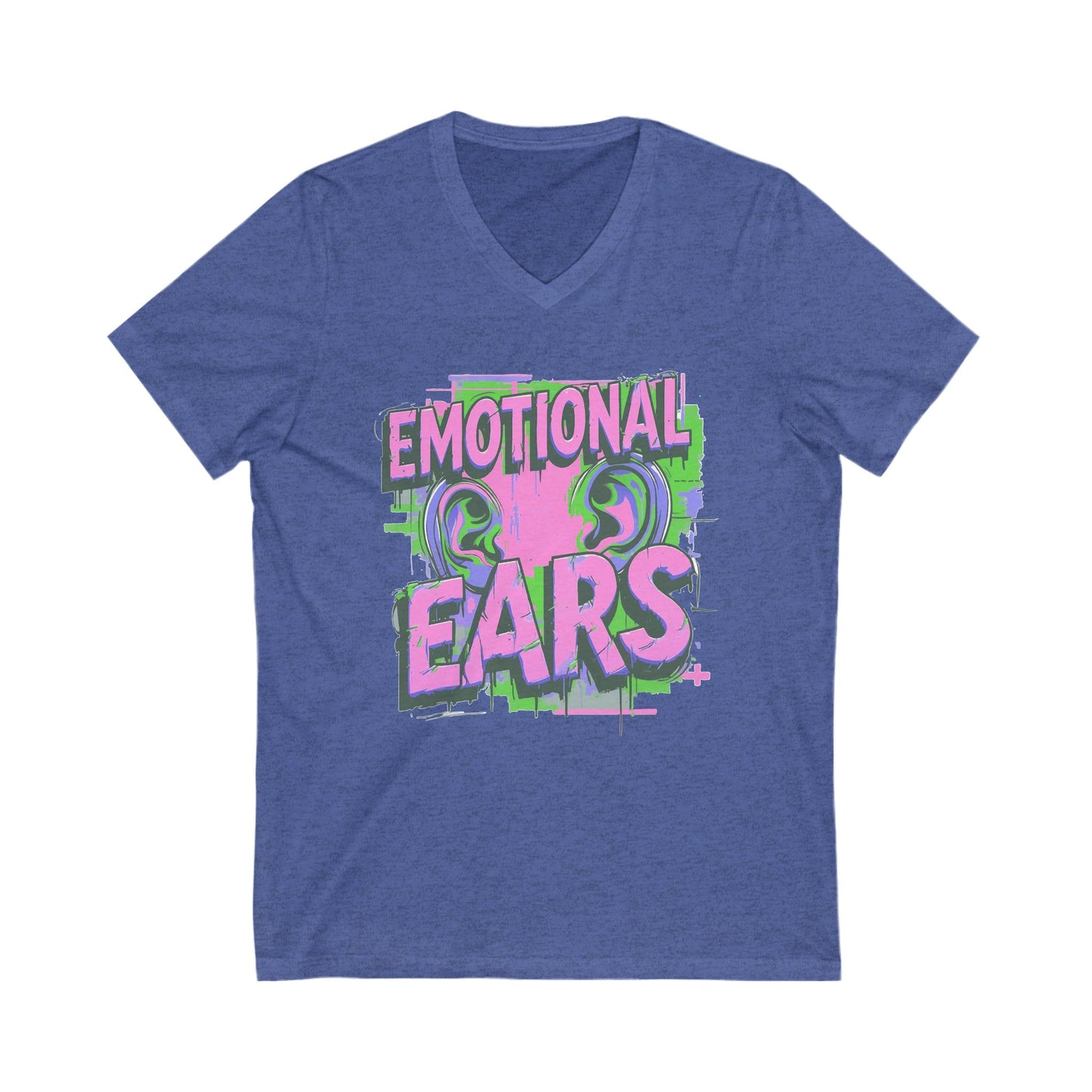 Emotional Ears (Splash) | Unisex Short Sleeve V-Neck Tee