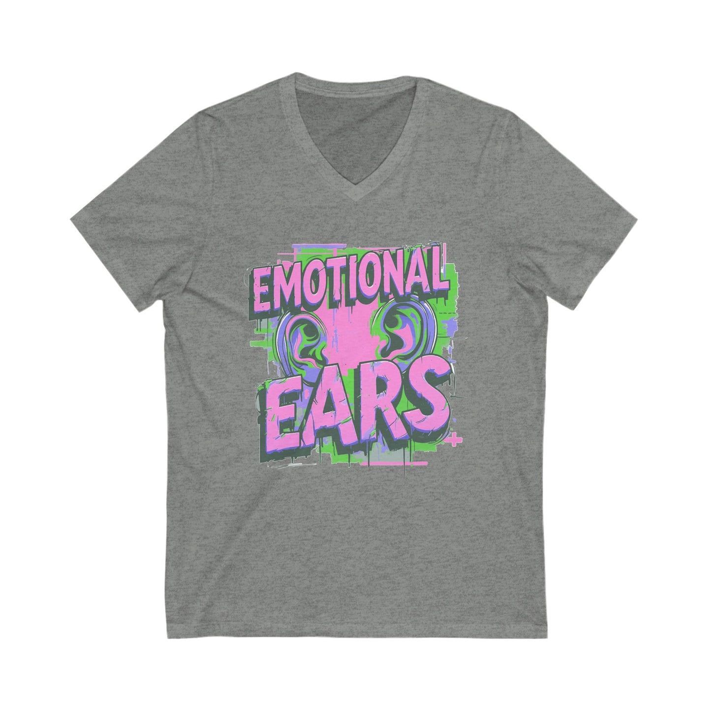Emotional Ears (Splash) | Unisex Short Sleeve V-Neck Tee