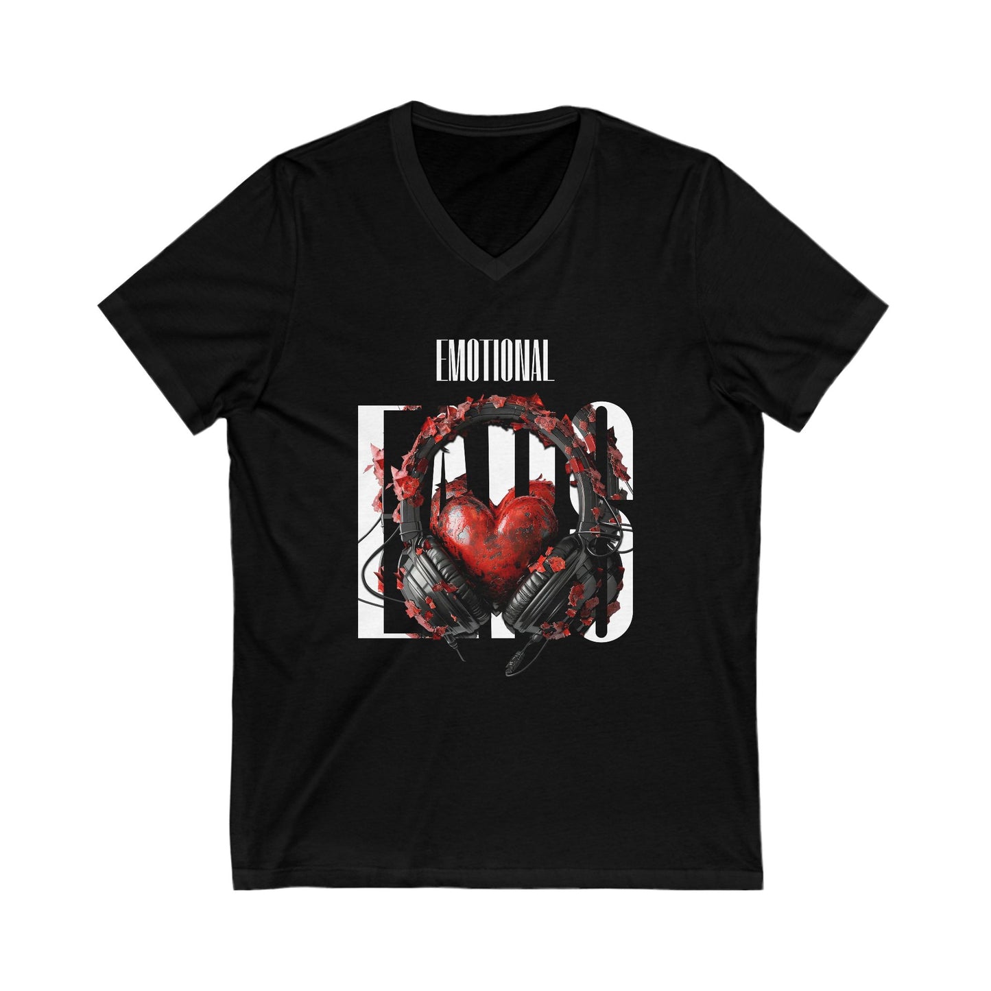 Emotional Ears (Goth) | Unisex Short Sleeve V-Neck Tee