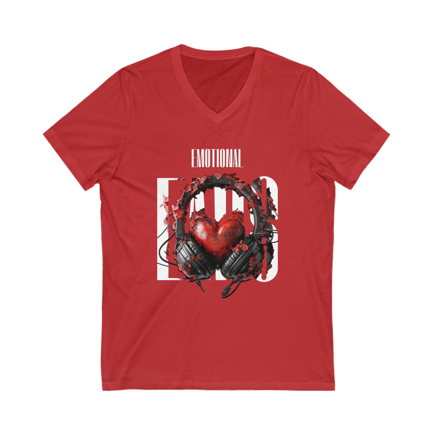 Emotional Ears (Goth) | Unisex Short Sleeve V-Neck Tee