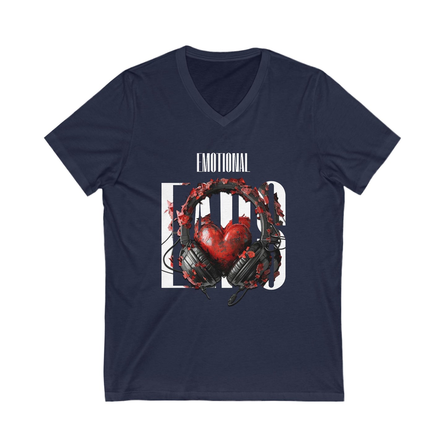 Emotional Ears (Goth) | Unisex Short Sleeve V-Neck Tee