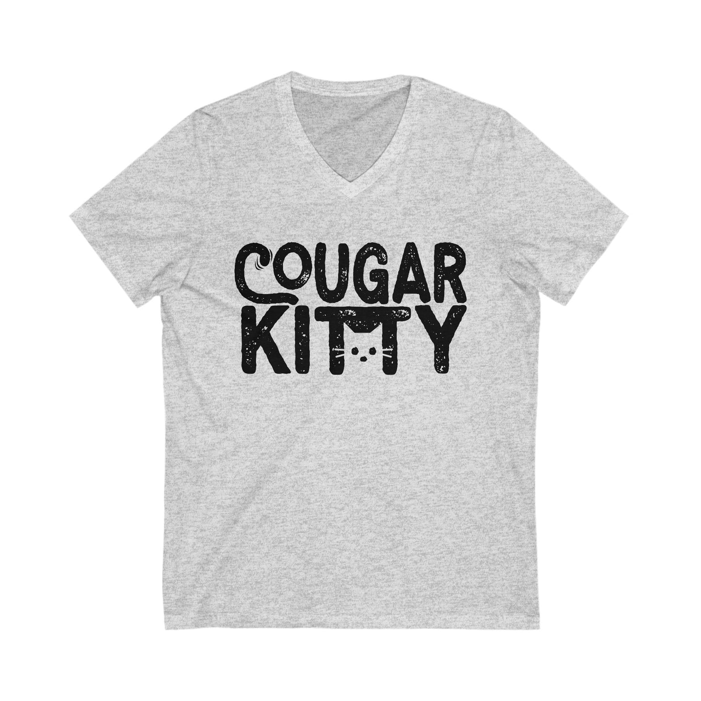Cougar Kitty | Unisex Short Sleeve V-Neck Tee