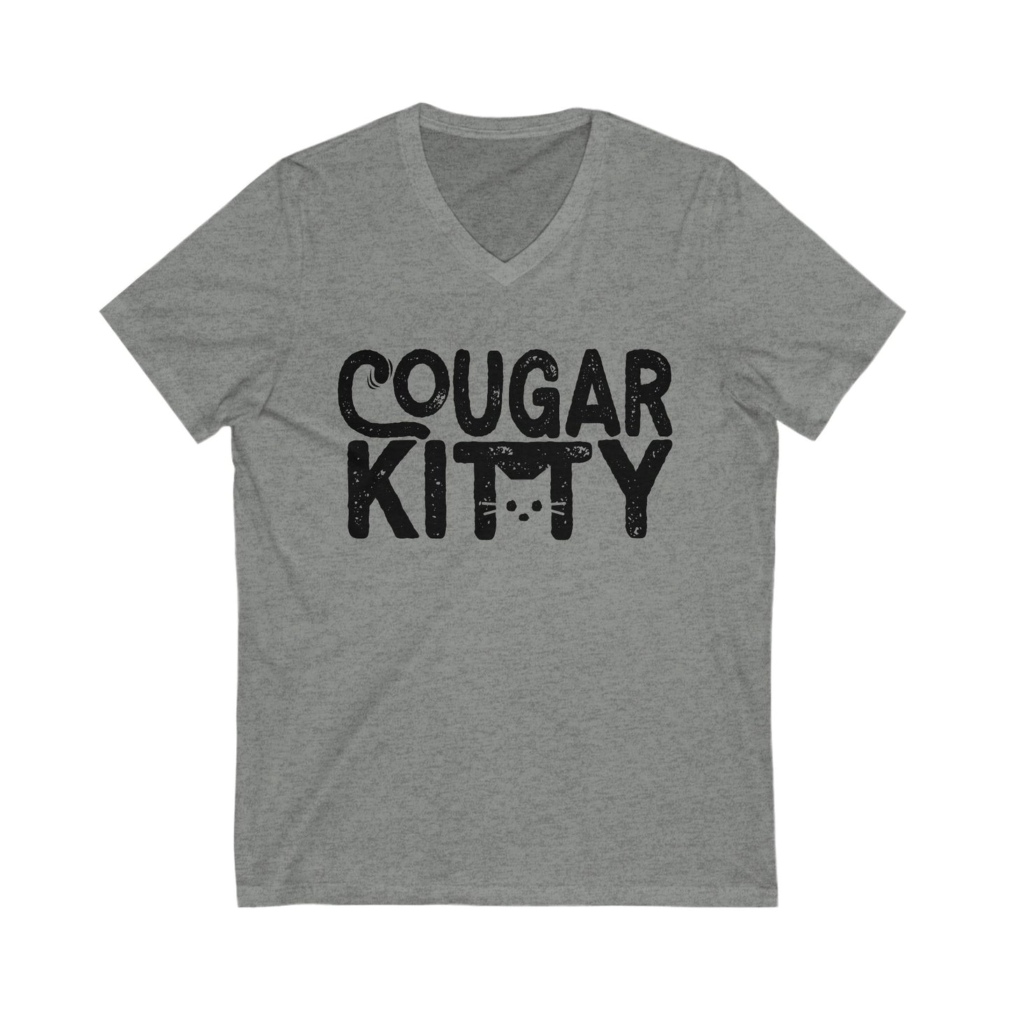 Cougar Kitty | Unisex Short Sleeve V-Neck Tee