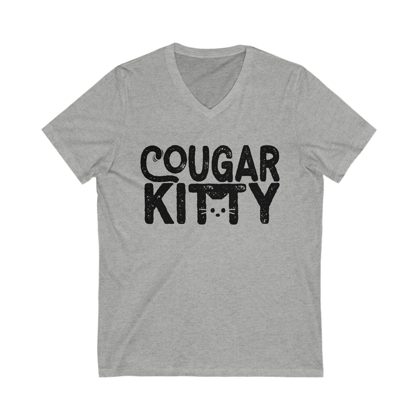 Cougar Kitty | Unisex Short Sleeve V-Neck Tee