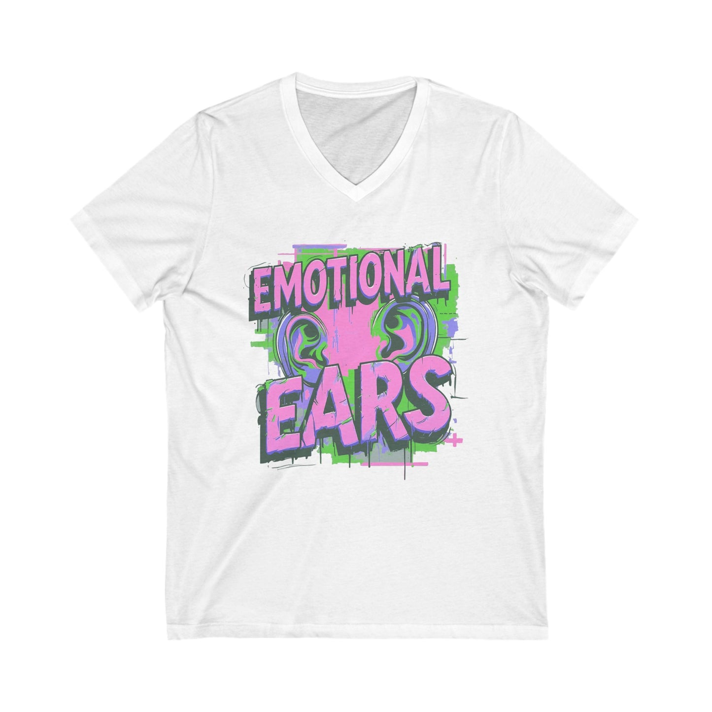 Emotional Ears (Splash) | Unisex Short Sleeve V-Neck Tee