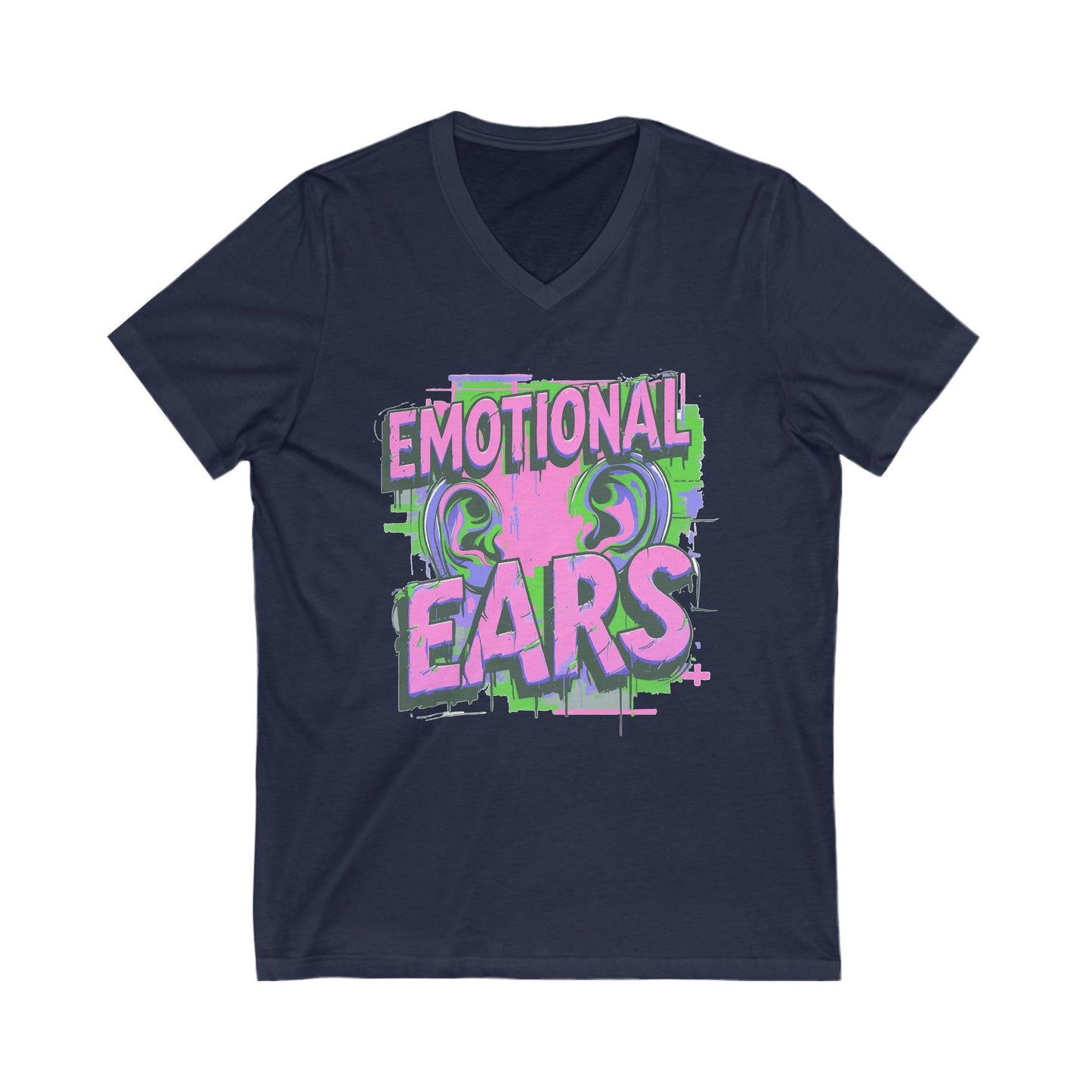 Emotional Ears (Splash) | Unisex Short Sleeve V-Neck Tee