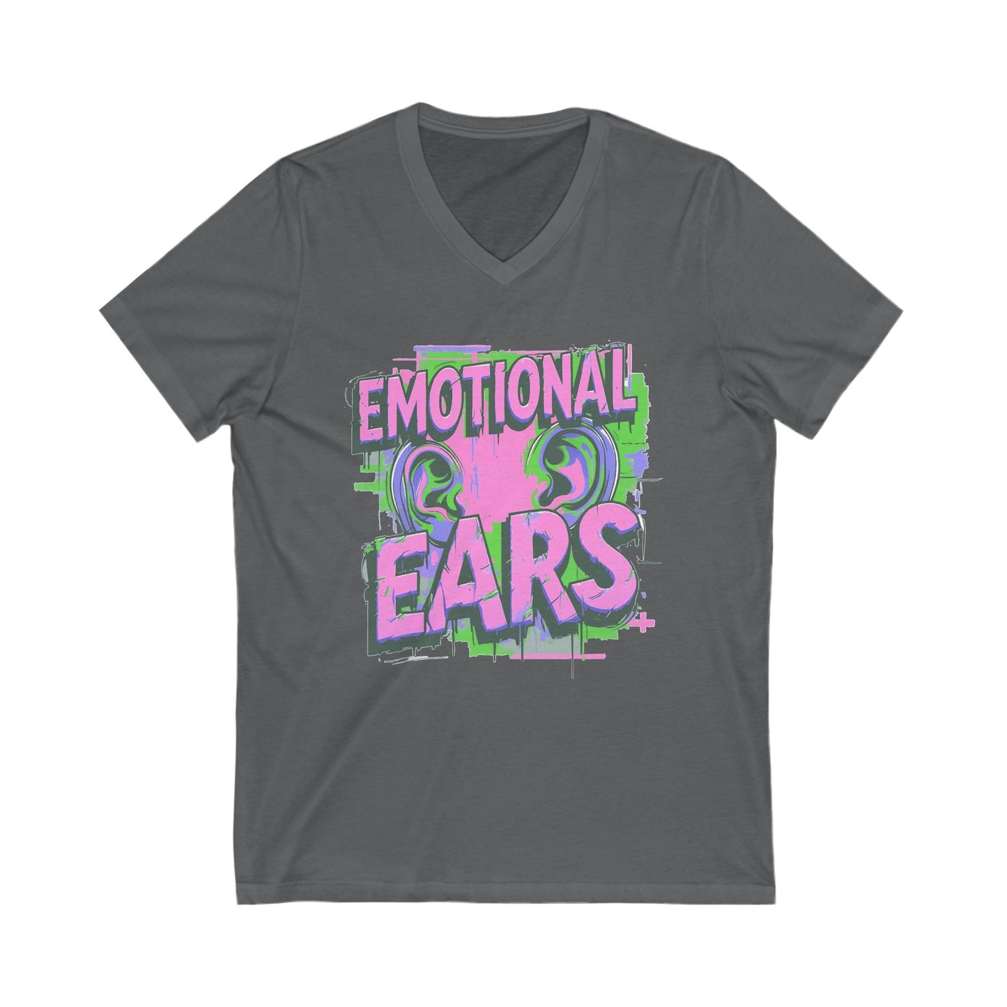 Emotional Ears (Splash) | Unisex Short Sleeve V-Neck Tee