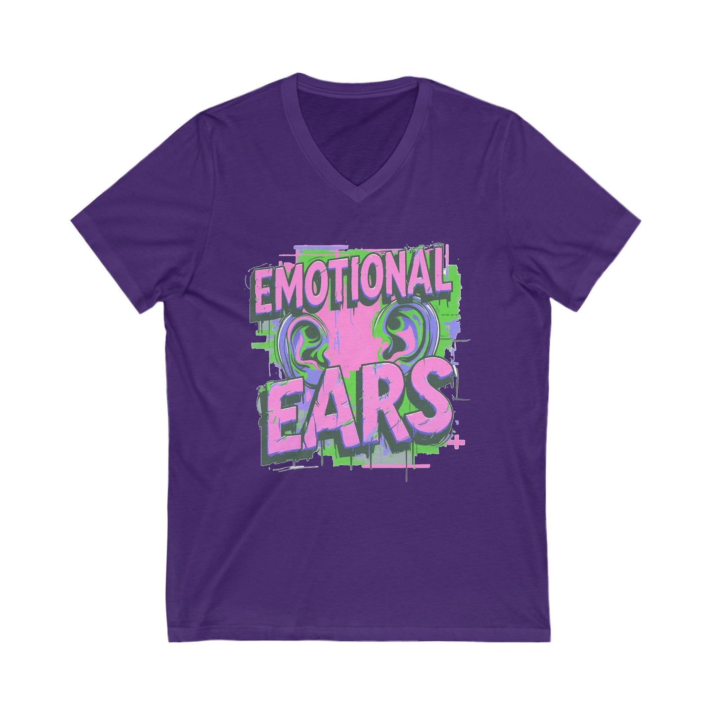 Emotional Ears (Splash) | Unisex Short Sleeve V-Neck Tee