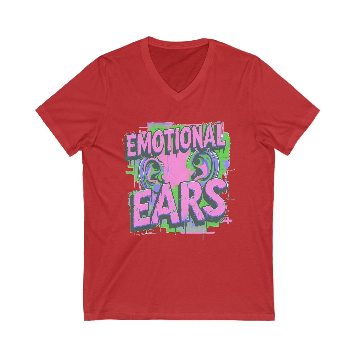 Emotional Ears (Splash) | Unisex Short Sleeve V-Neck Tee