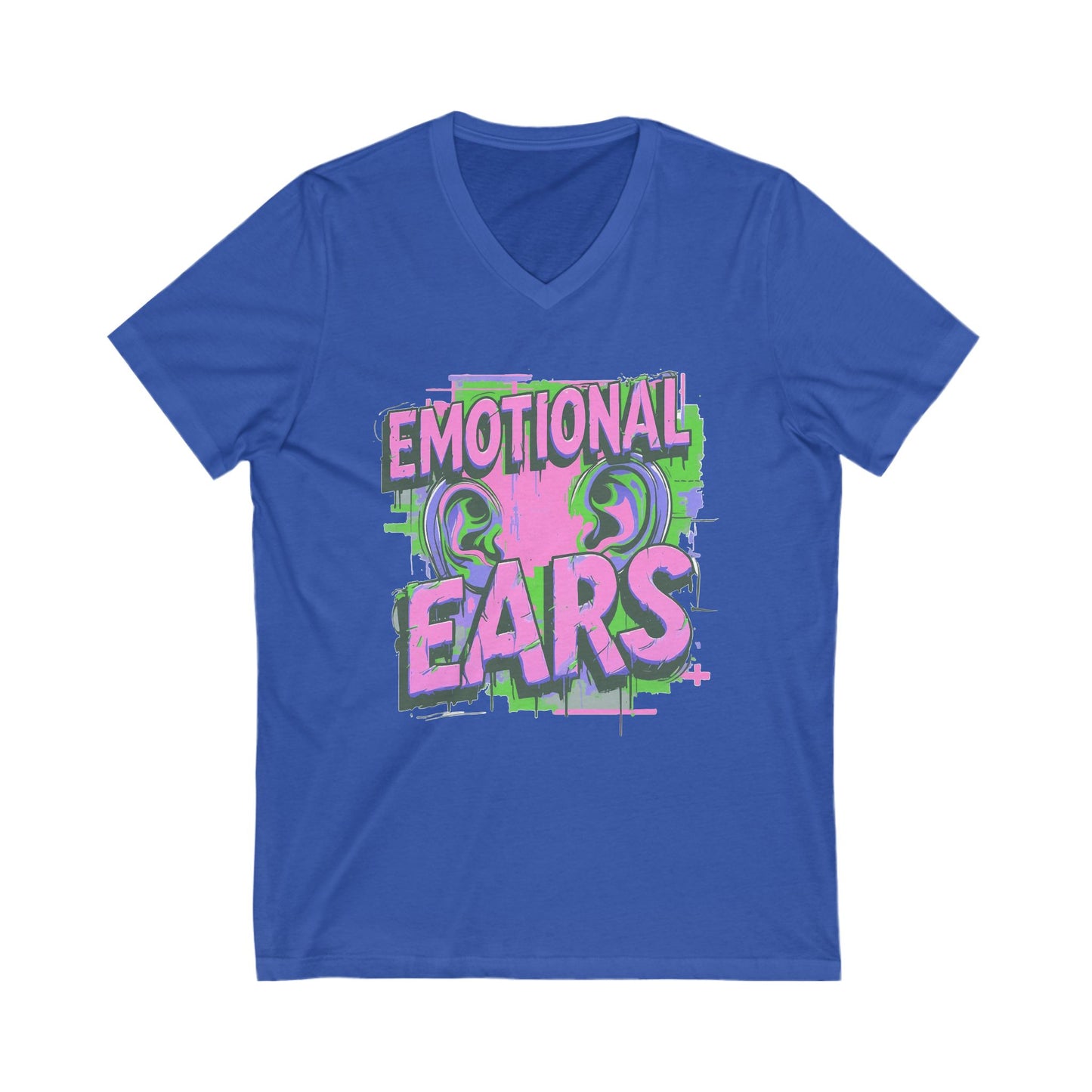 Emotional Ears (Splash) | Unisex Short Sleeve V-Neck Tee