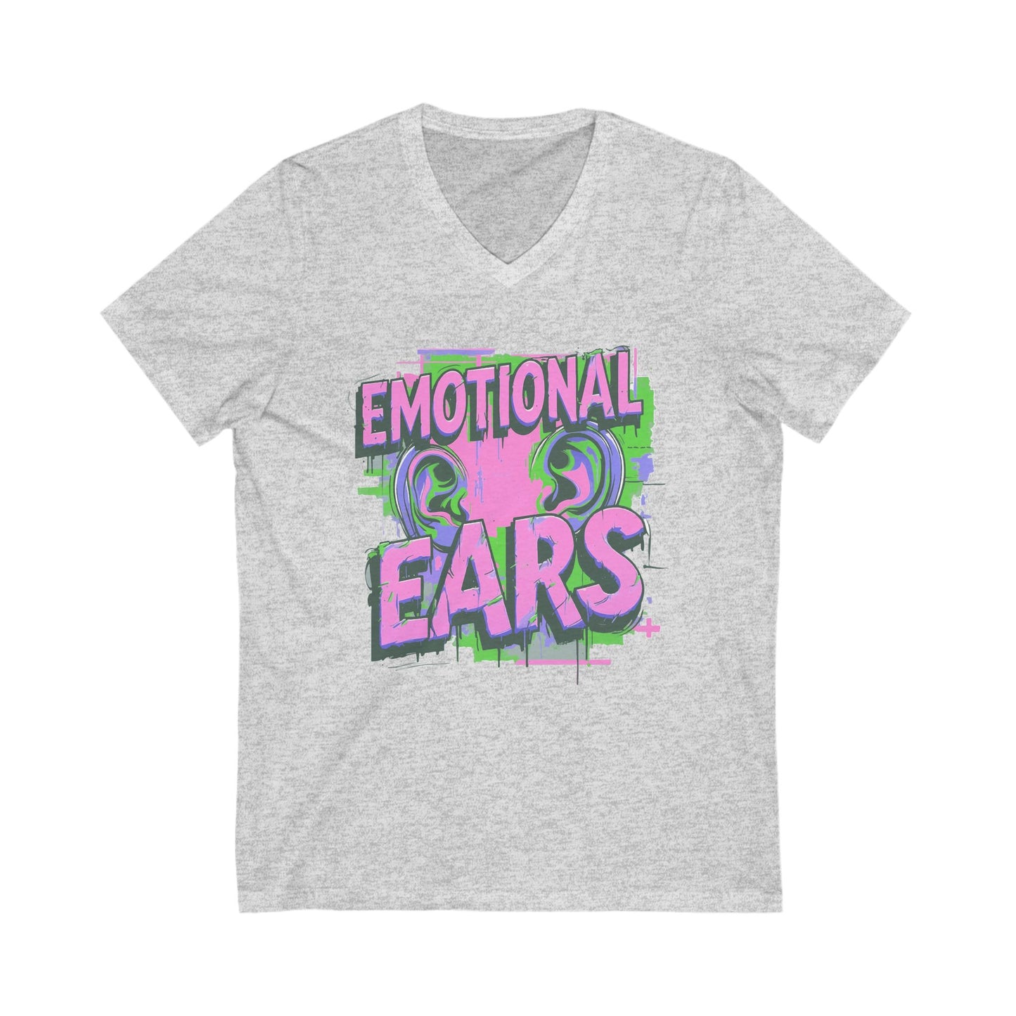 Emotional Ears (Splash) | Unisex Short Sleeve V-Neck Tee
