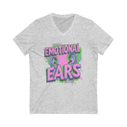 Emotional Ears (Splash) | Unisex Short Sleeve V-Neck Tee