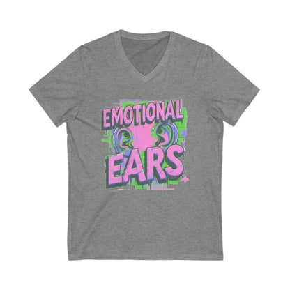 Emotional Ears (Splash) | Unisex Short Sleeve V-Neck Tee