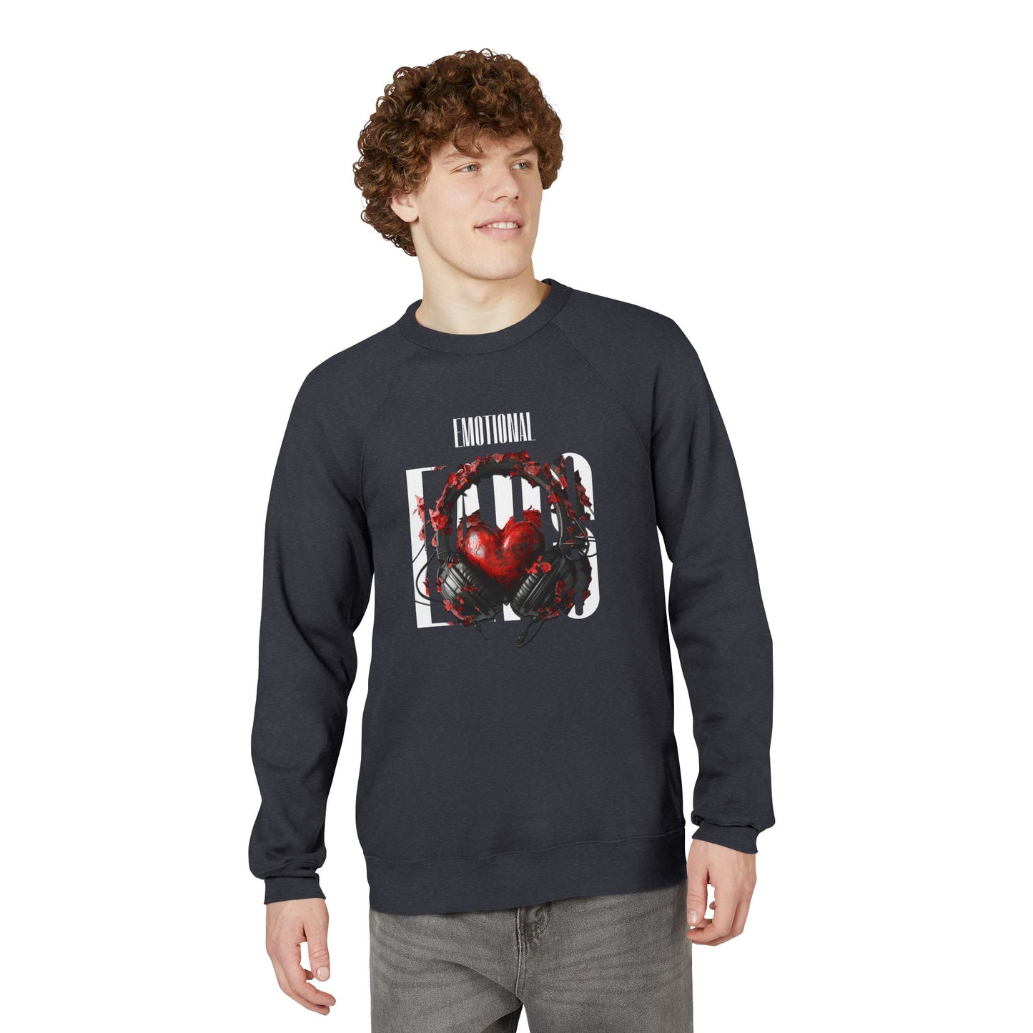 Emotional Ears (Goth) | Unisex Sponge Fleece Raglan Sweatshirt