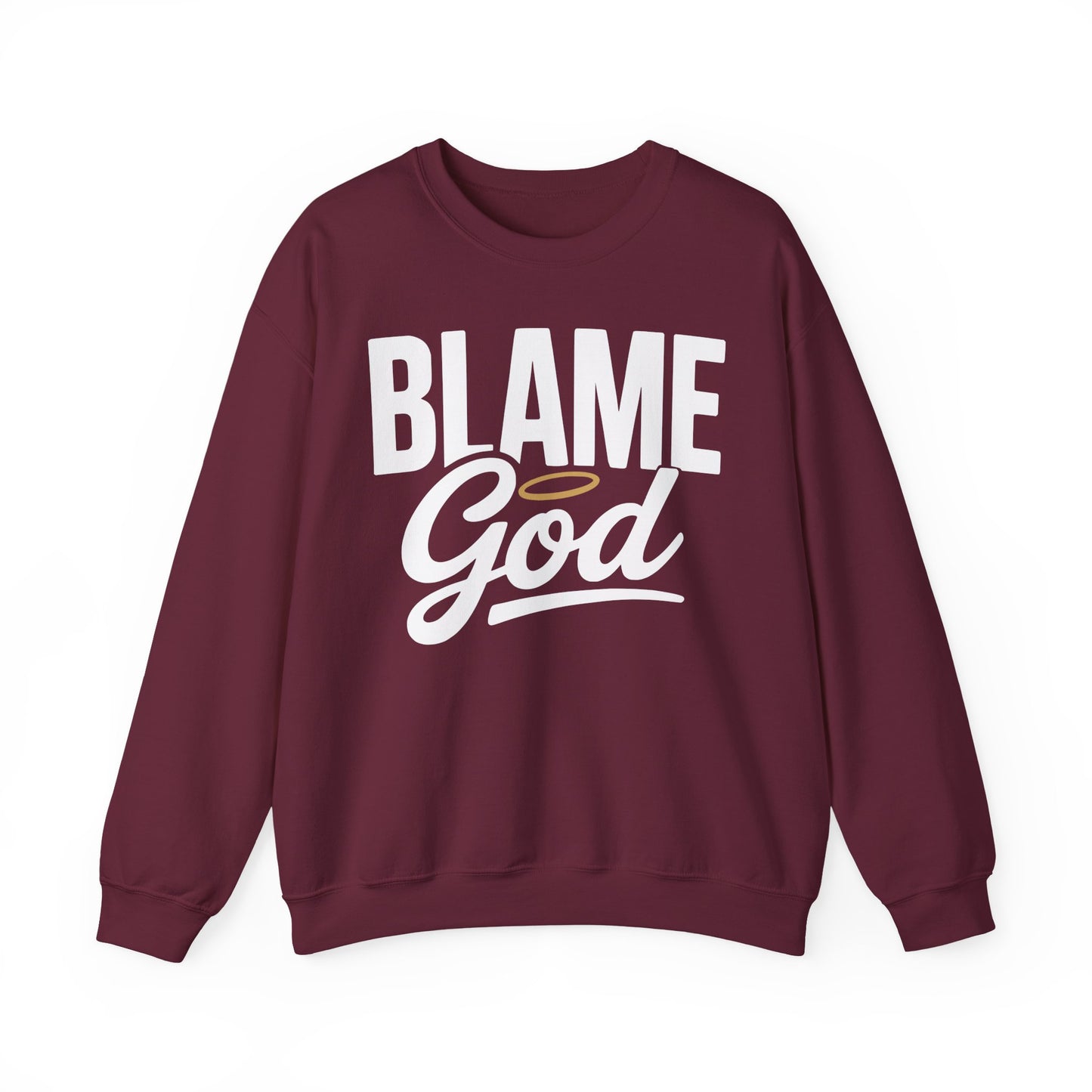 Blame God (Halo) | Unisex Heavy Blend™ Crewneck Sweatshirt