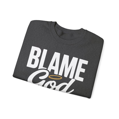 Blame God (Halo) | Unisex Heavy Blend™ Crewneck Sweatshirt