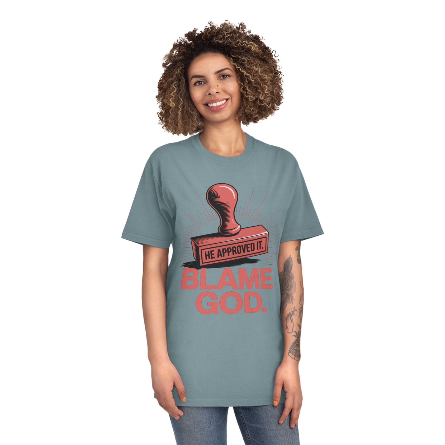Blame God (Stamp) | Unisex Faded Shirt