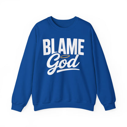 Blame God (Halo) | Unisex Heavy Blend™ Crewneck Sweatshirt
