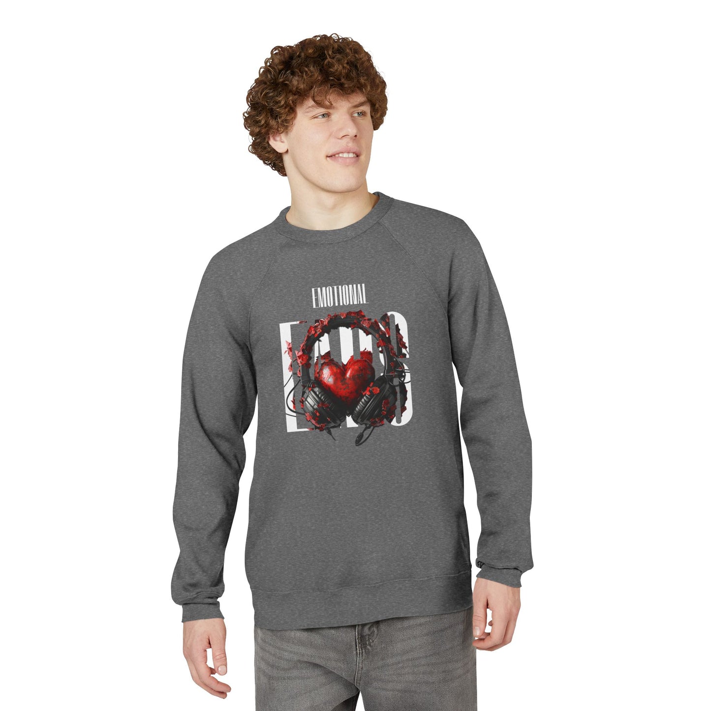 Emotional Ears (Goth) | Unisex Sponge Fleece Raglan Sweatshirt