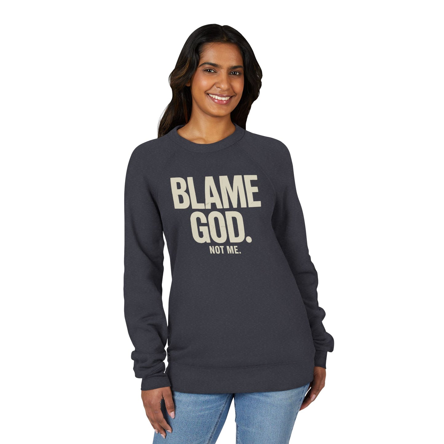 Blame God (Not Me) | Unisex Sponge Fleece Raglan Sweatshirt