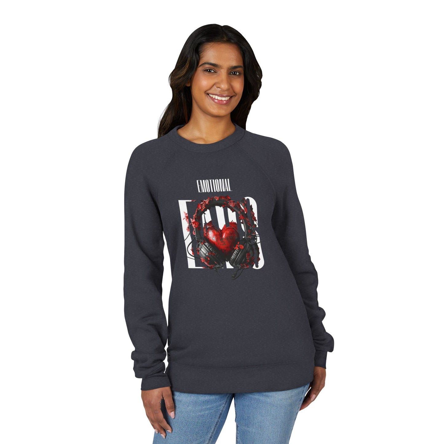 Emotional Ears (Goth) | Unisex Sponge Fleece Raglan Sweatshirt