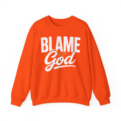 Blame God (Halo) | Unisex Heavy Blend™ Crewneck Sweatshirt