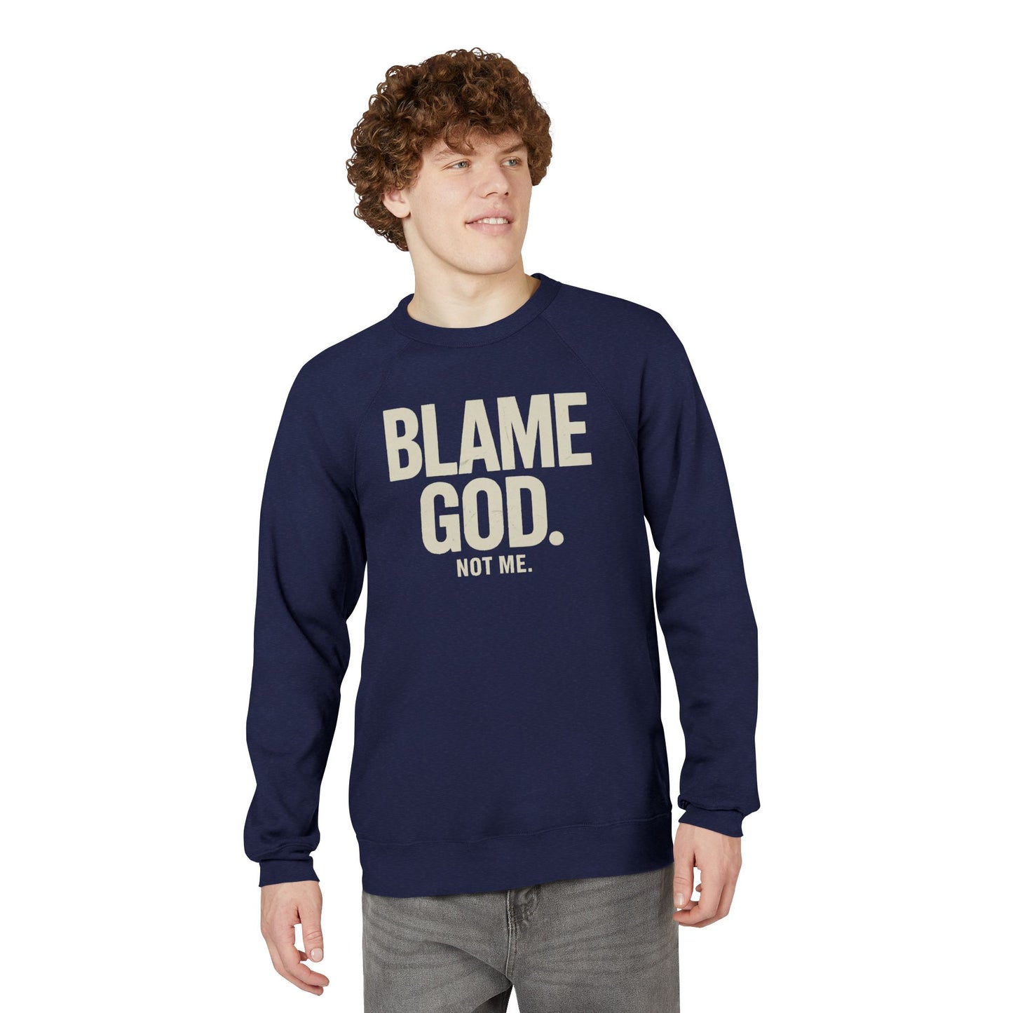 Blame God (Not Me) | Unisex Sponge Fleece Raglan Sweatshirt