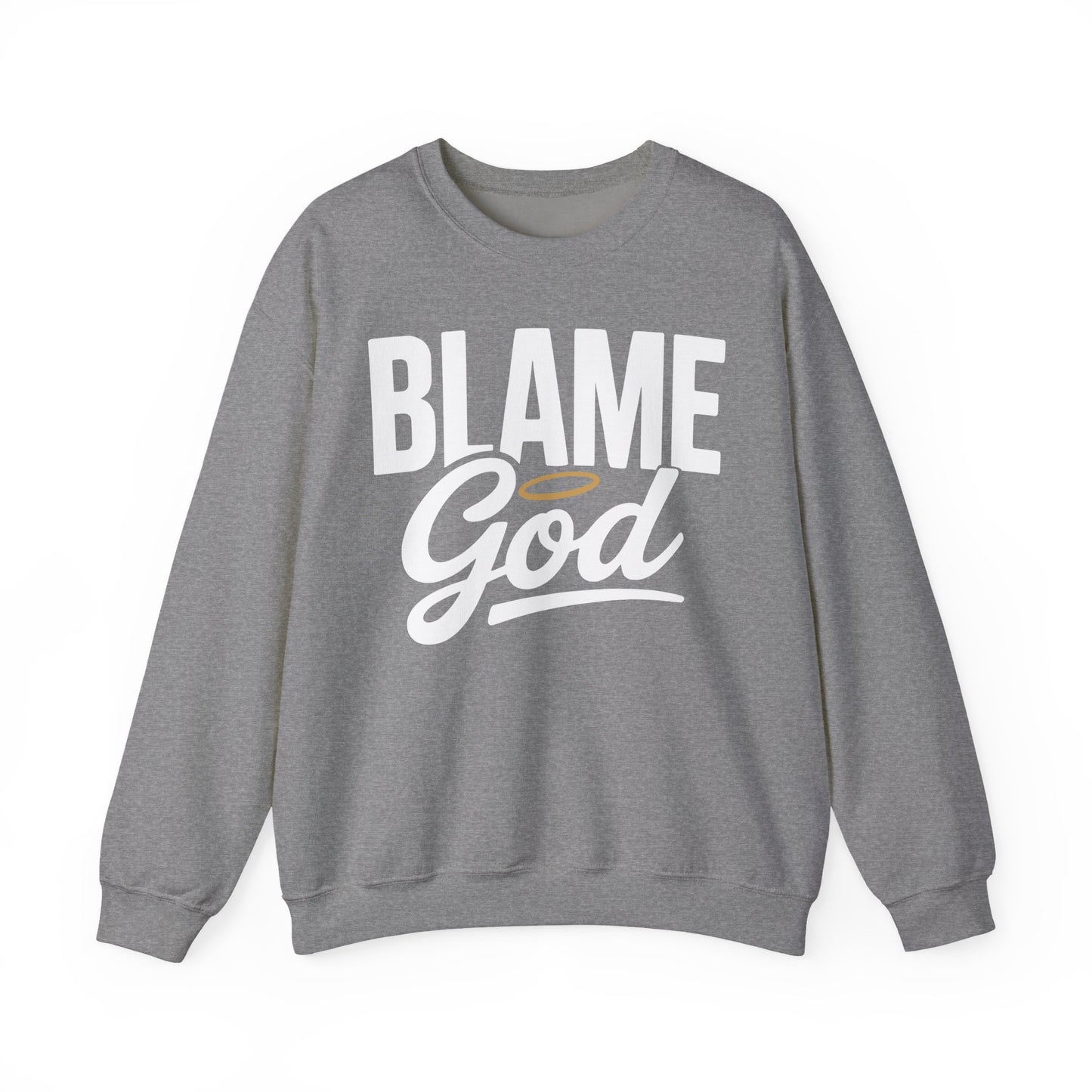 Blame God (Halo) | Unisex Heavy Blend™ Crewneck Sweatshirt
