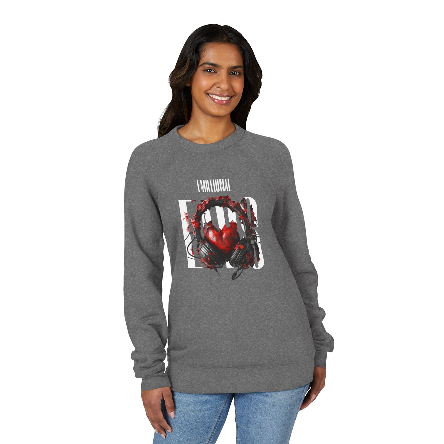 Emotional Ears (Goth) | Unisex Sponge Fleece Raglan Sweatshirt