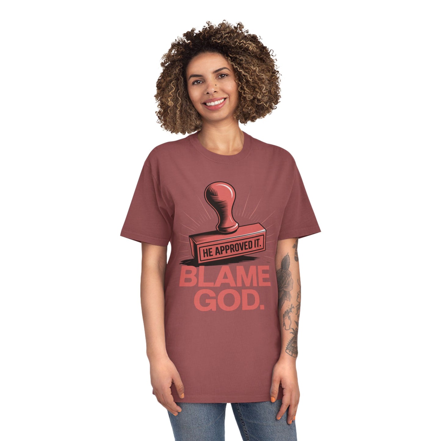 Blame God (Stamp) | Unisex Faded Shirt