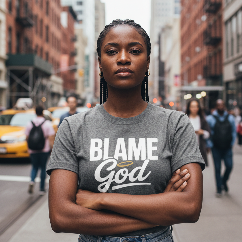 Blame God | Unisex Jersey Short Sleeve Tee