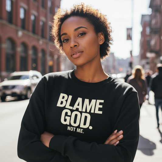 Blame God (Not Me) | Unisex Heavy Blend™ Crewneck Sweatshirt