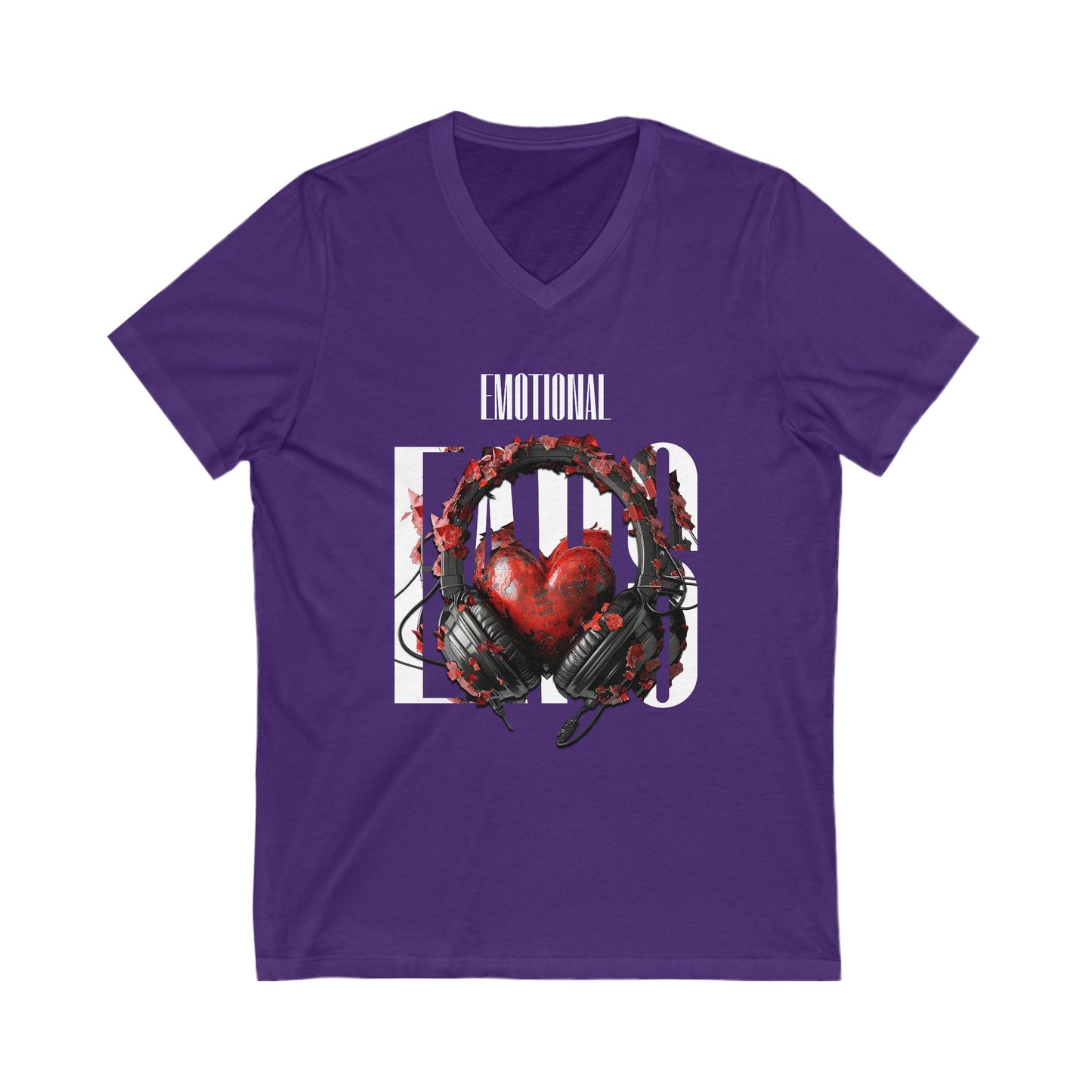 Emotional Ears (Goth) | Unisex Short Sleeve V-Neck Tee