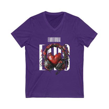 Emotional Ears (Goth) | Unisex Short Sleeve V-Neck Tee