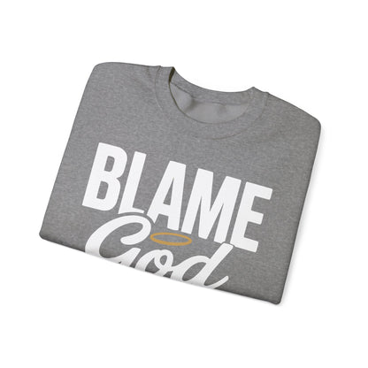 Blame God (Halo) | Unisex Heavy Blend™ Crewneck Sweatshirt