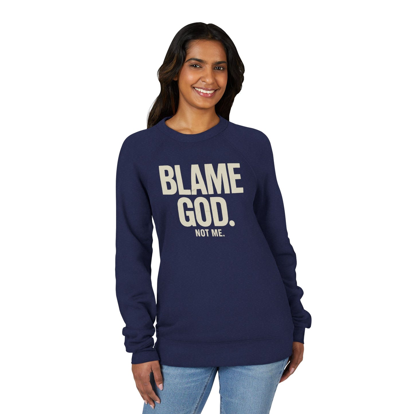 Blame God (Not Me) | Unisex Sponge Fleece Raglan Sweatshirt