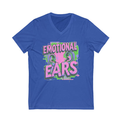 Emotional Ears (Splash) | Unisex Short Sleeve V-Neck Tee