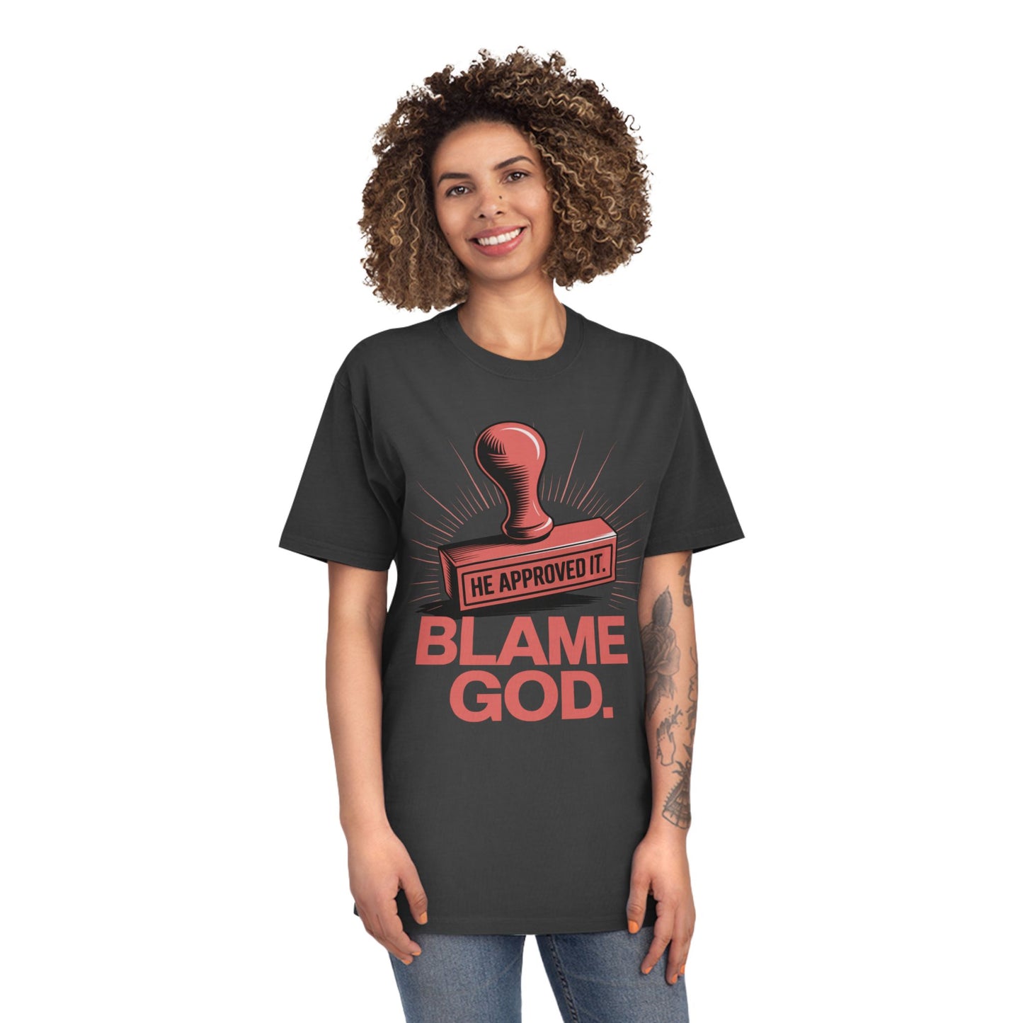 Blame God (Stamp) | Unisex Faded Shirt