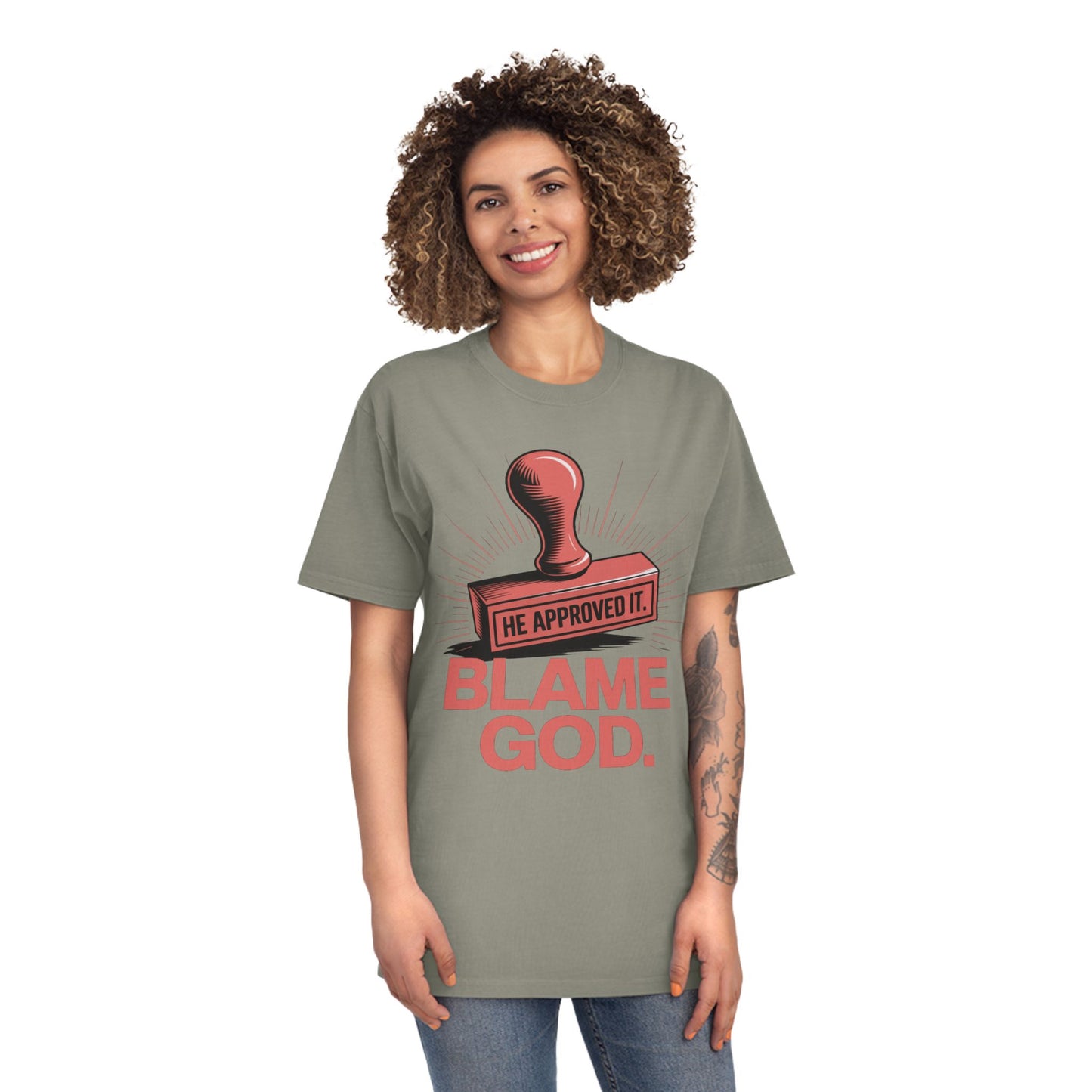 Blame God (Stamp) | Unisex Faded Shirt