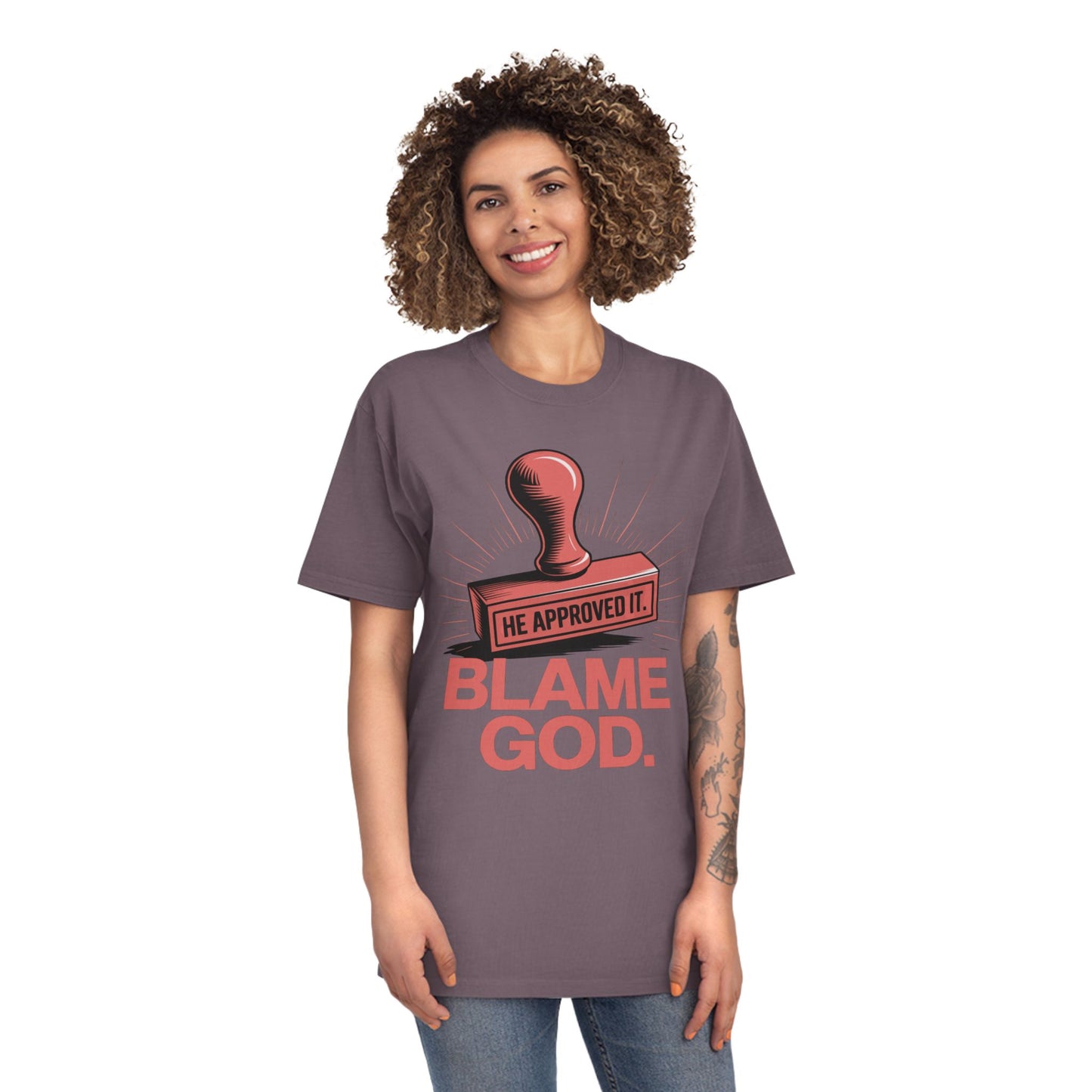Blame God (Stamp) | Unisex Faded Shirt