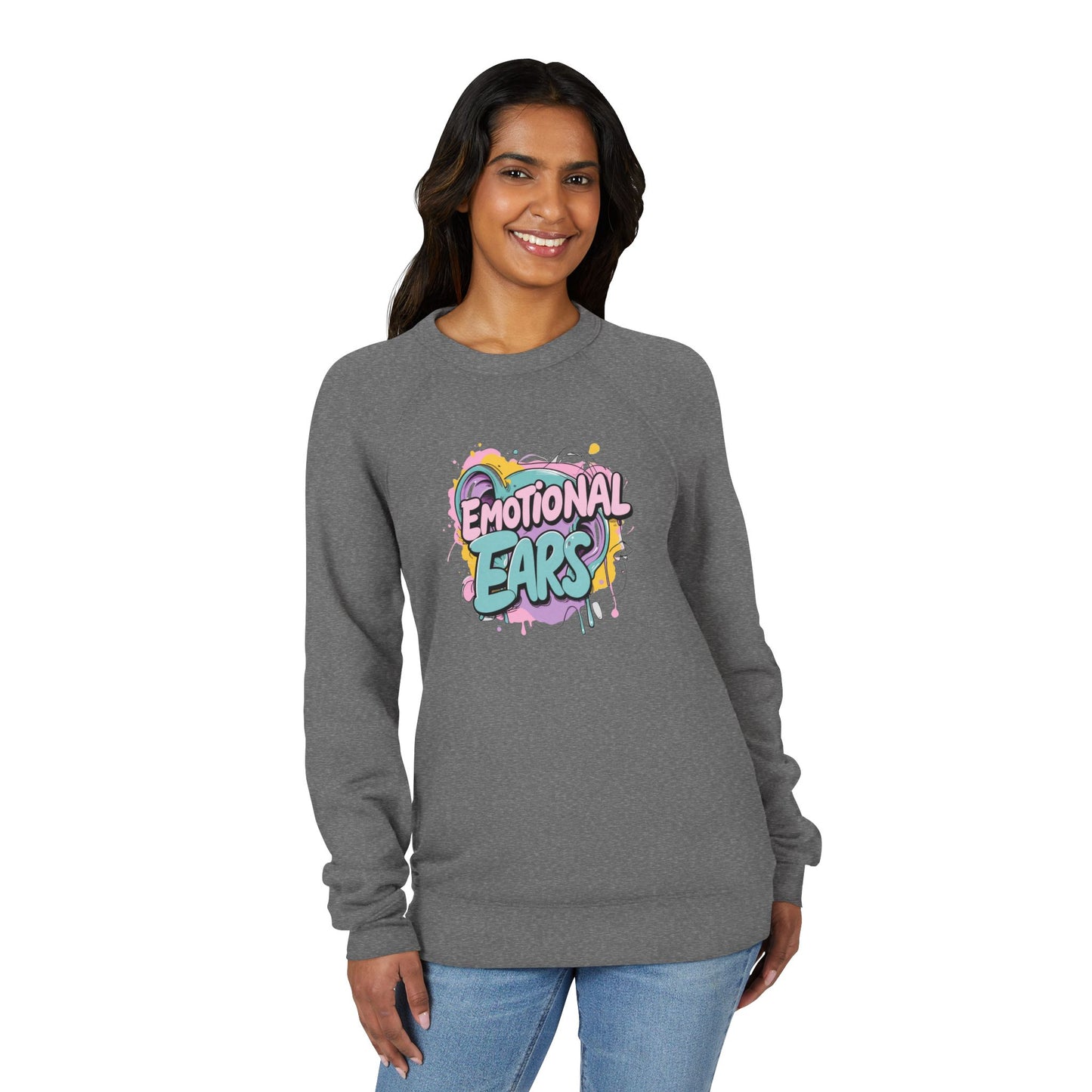 Emotional Ears (Paint) | Unisex Sponge Fleece Raglan Sweatshirt