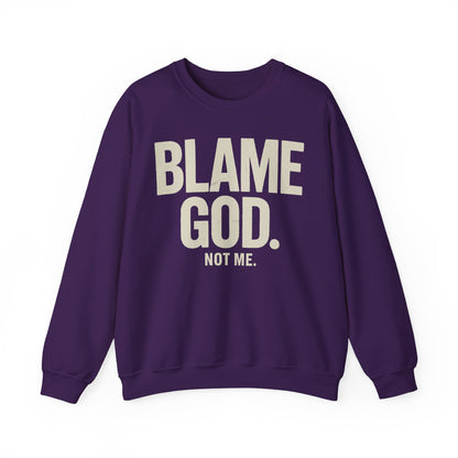 Blame God (Not Me) | Unisex Heavy Blend™ Crewneck Sweatshirt