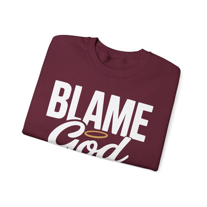 Blame God (Halo) | Unisex Heavy Blend™ Crewneck Sweatshirt
