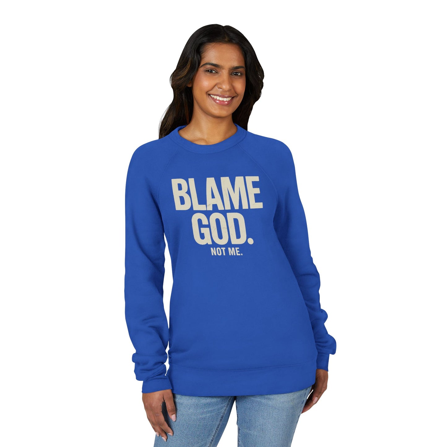 Blame God (Not Me) | Unisex Sponge Fleece Raglan Sweatshirt