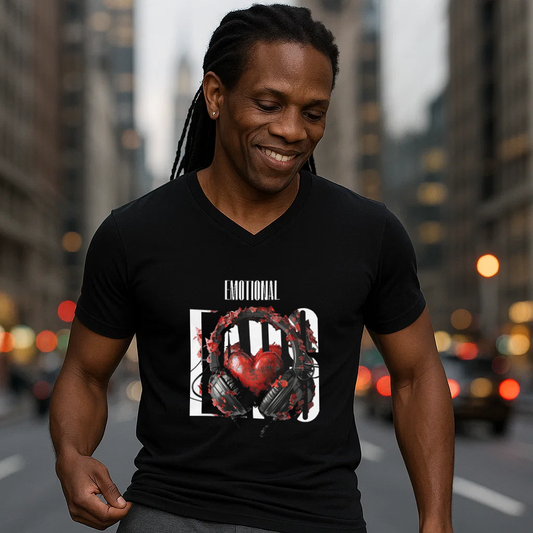 Emotional Ears (Goth) | Unisex Short Sleeve V-Neck Tee